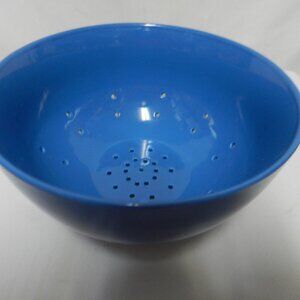 TAG colander strainer bowl ceramic insert blue Dishwasher Safe 4.5" x 8"